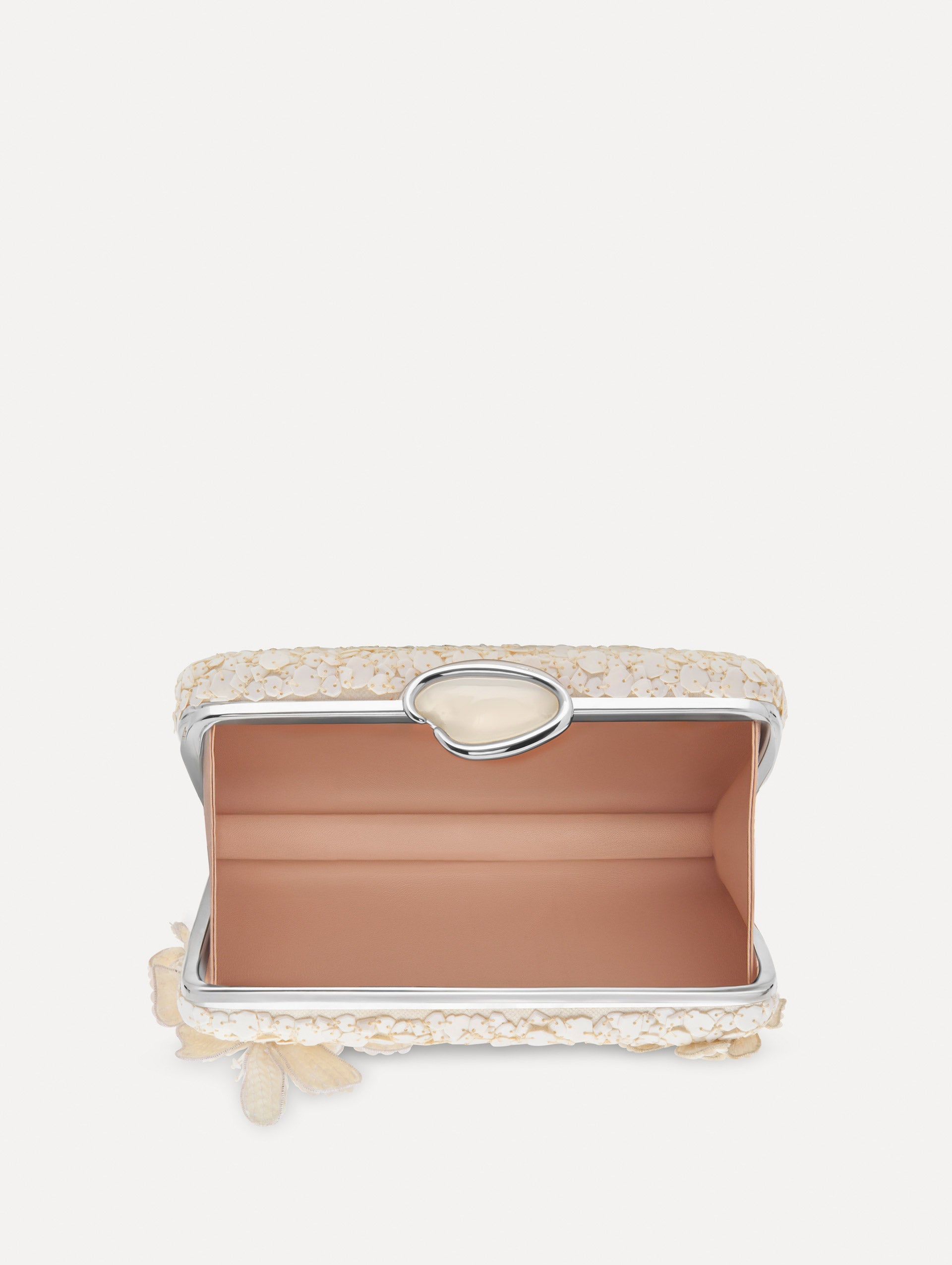 Oscar de la Renta Cherry Blossom Embroidered O Minaudière