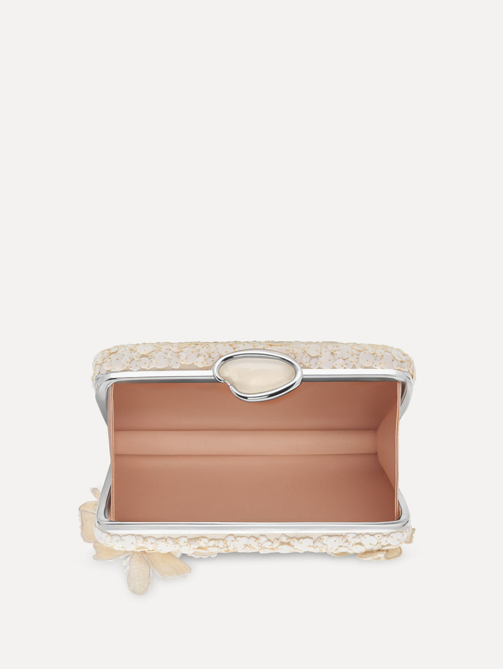 Oscar de la Renta Cherry Blossom Embroidered O Minaudière