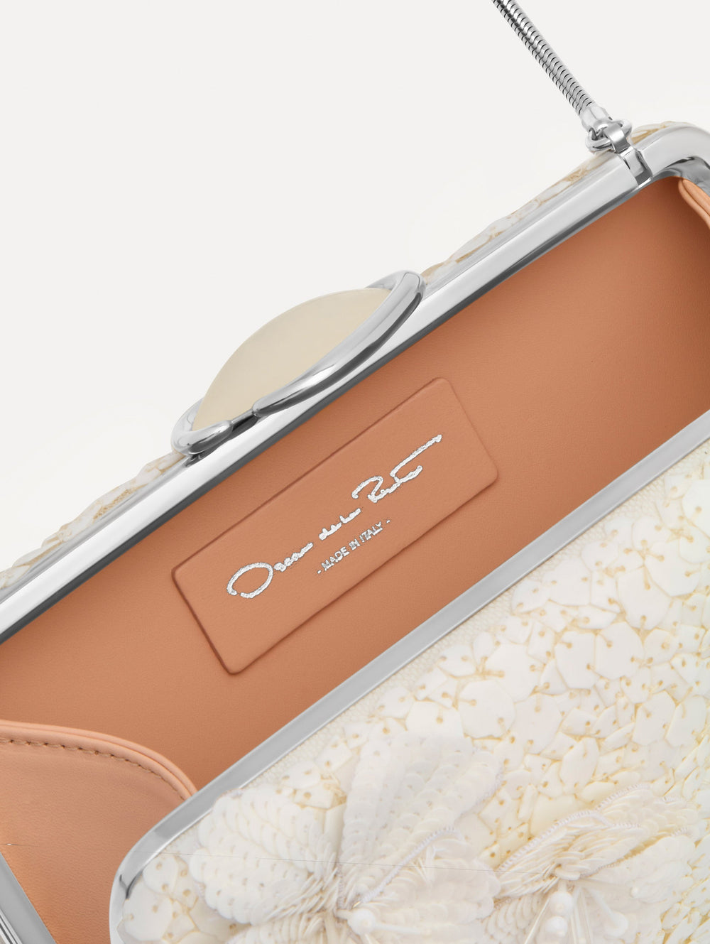 Oscar de la Renta Cherry Blossom Embroidered O Minaudière