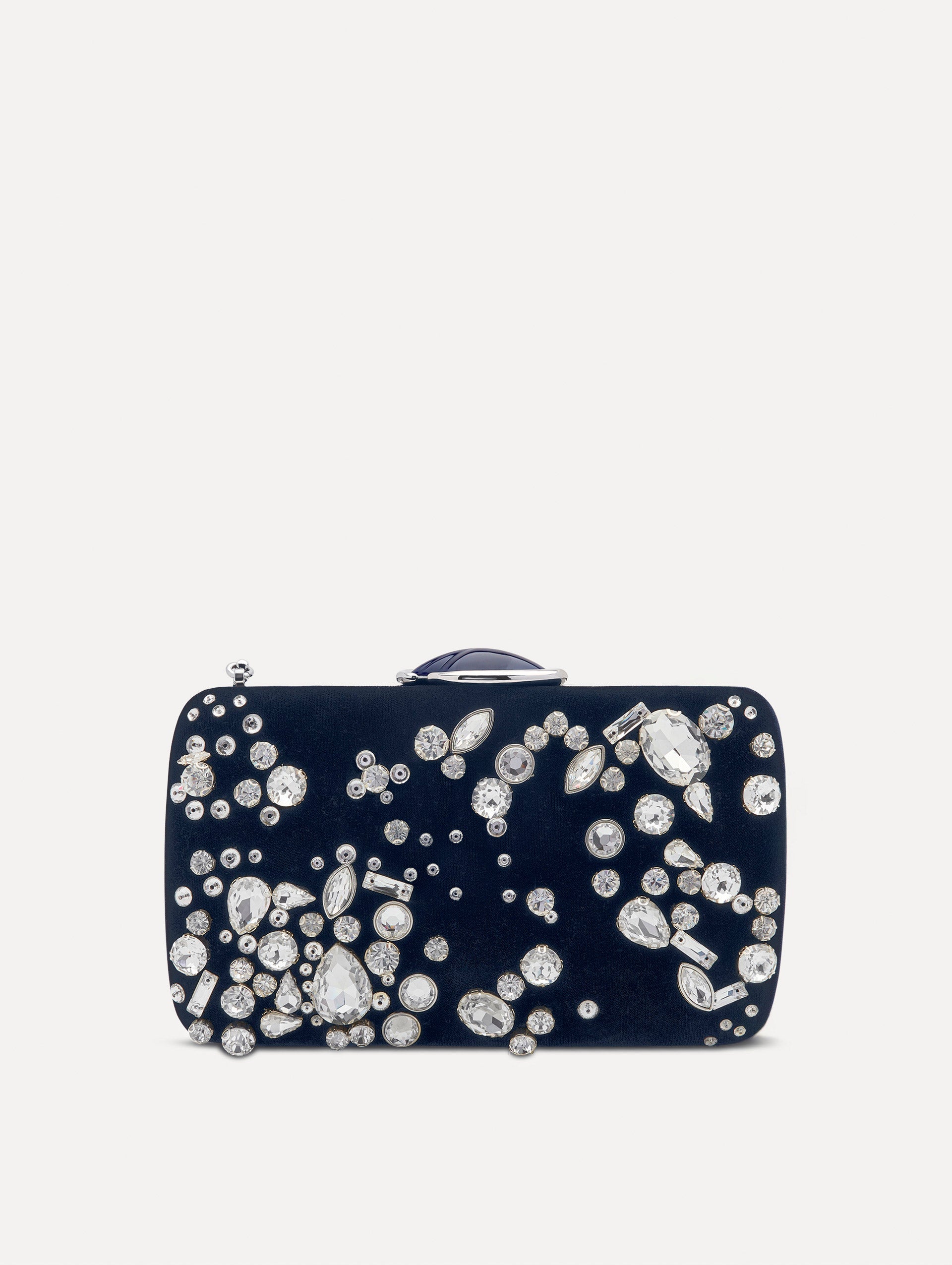 Oscar de la Renta Crystal Cluster Embroidered Minaudière