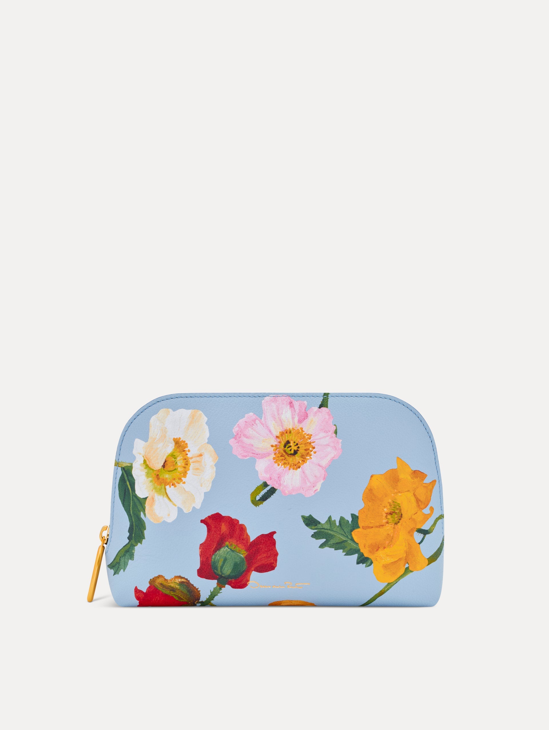 Oscar de la Renta Poppy-Printed Medium Cosmetic Case