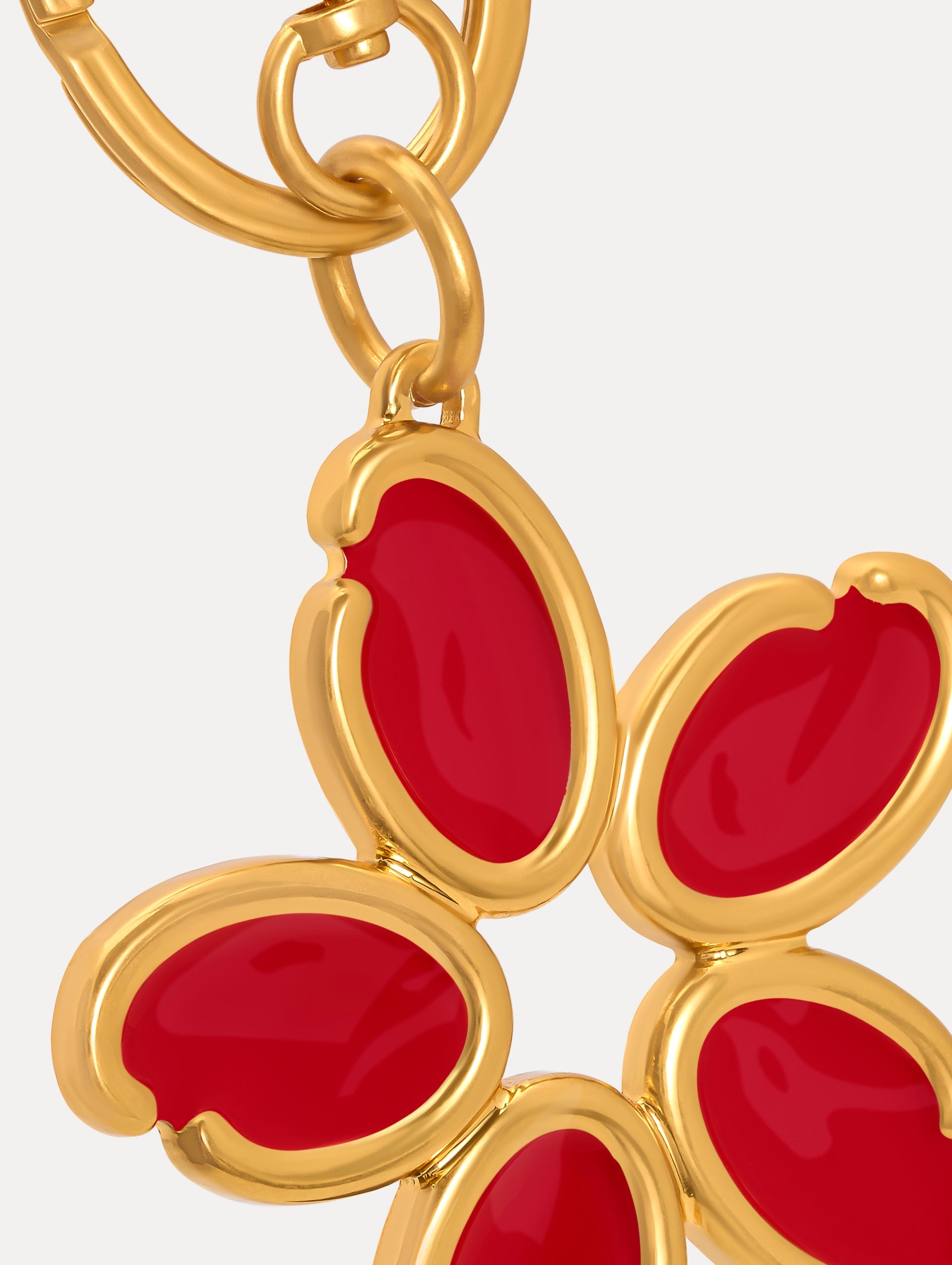 Oscar de la Renta Enamel O Flower Key Chain