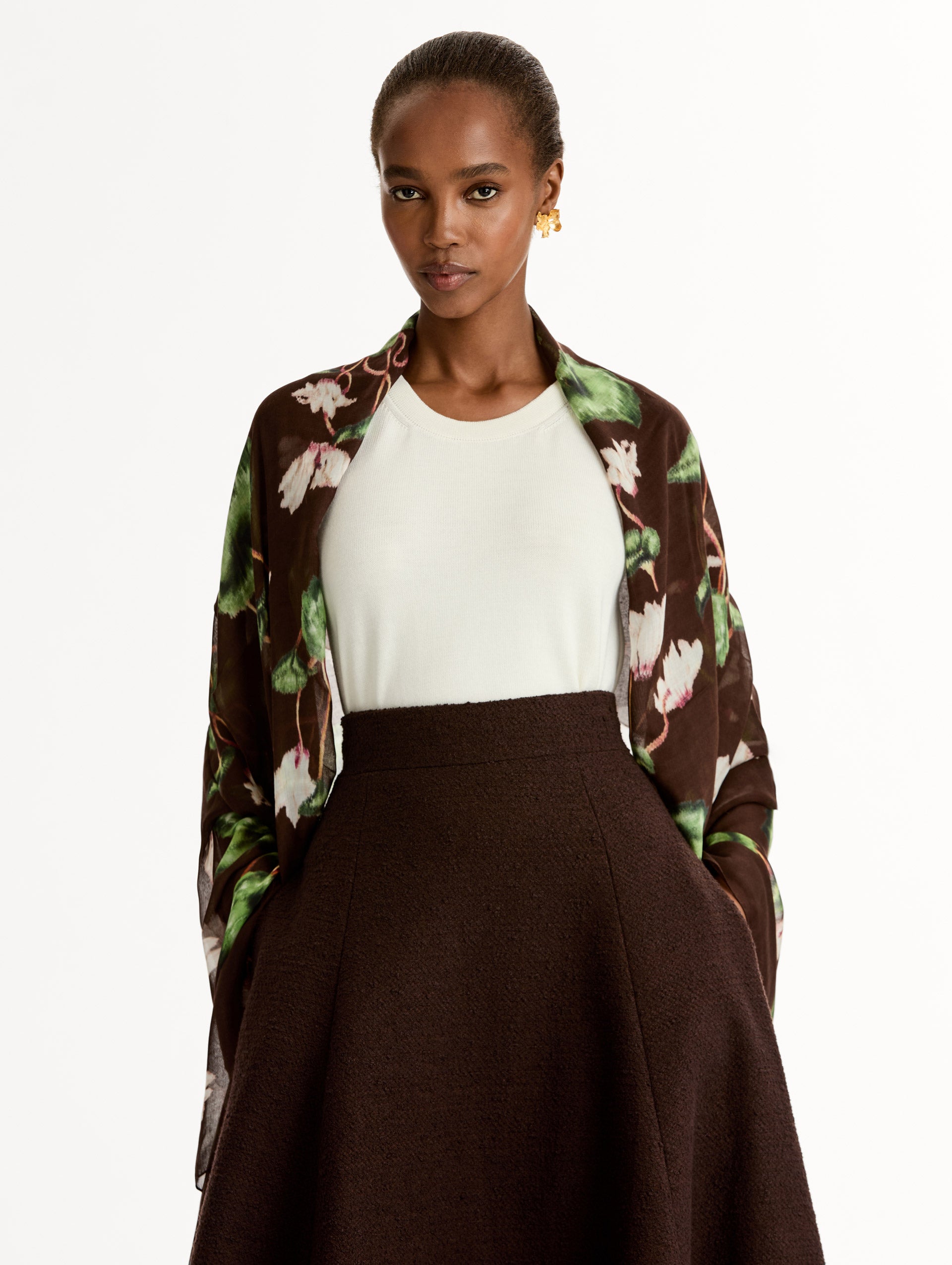 Oscar de la Renta Chiné Cyclamen Modal Cashmere Scarf