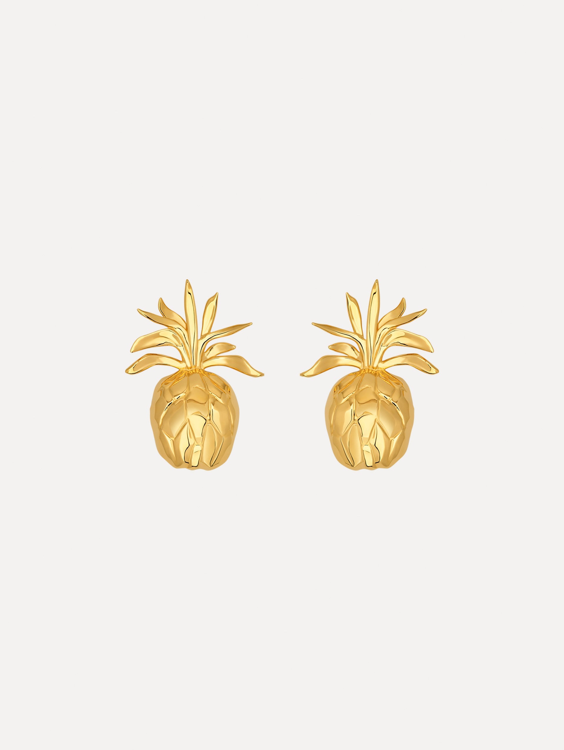 Oscar de la Renta Pineapple Clip-On Earrings