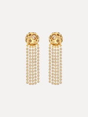 Oscar de la Renta Crystal Fringe Chandelier Earrings