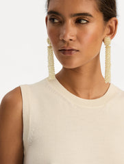 Oscar de la Renta Tassel Clip-On Earrings