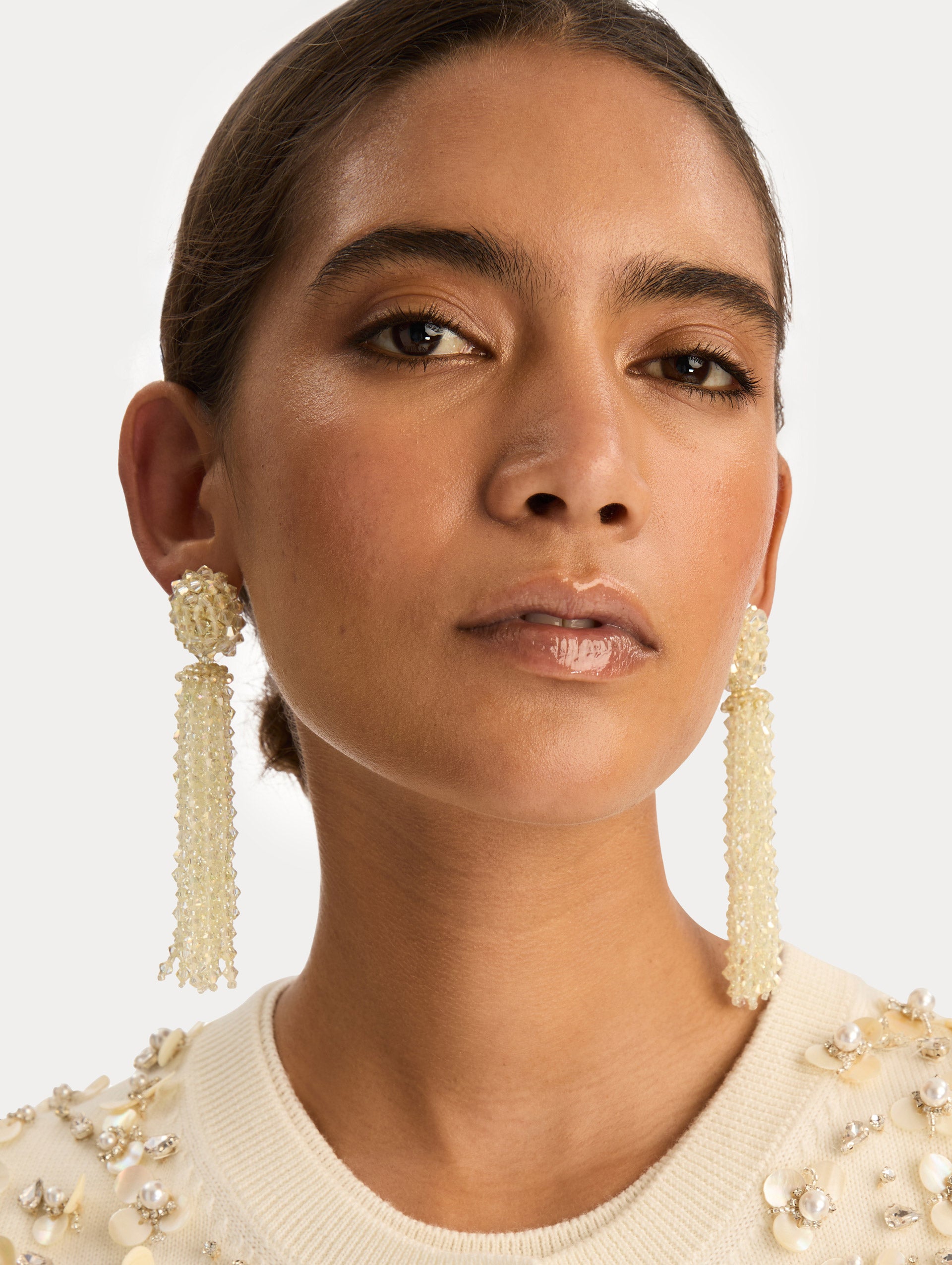 Oscar de la Renta Tassel Clip-On Earrings