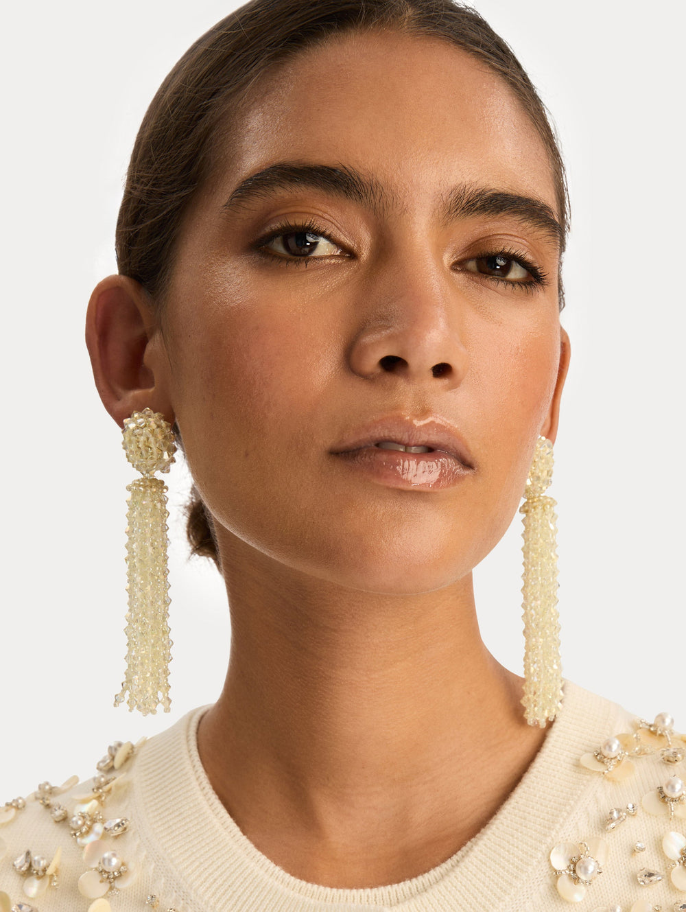 Oscar de la Renta Tassel Clip-On Earrings