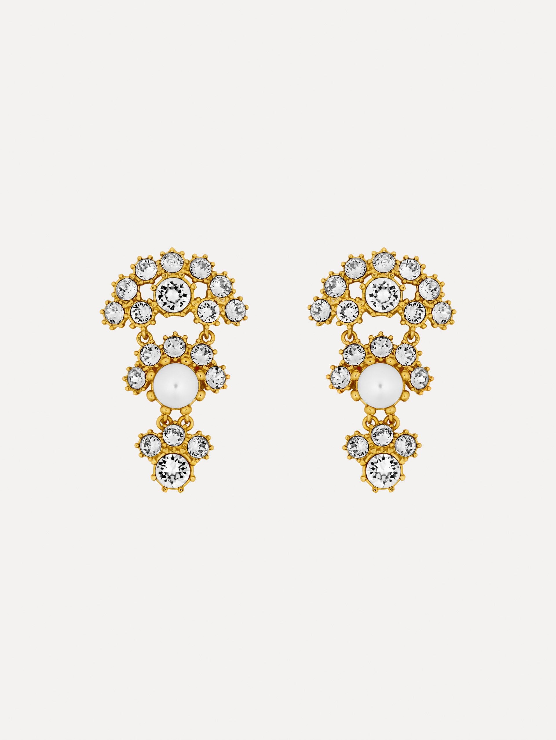 Oscar de la Renta Faceted Crystal Arch Drop Earrings