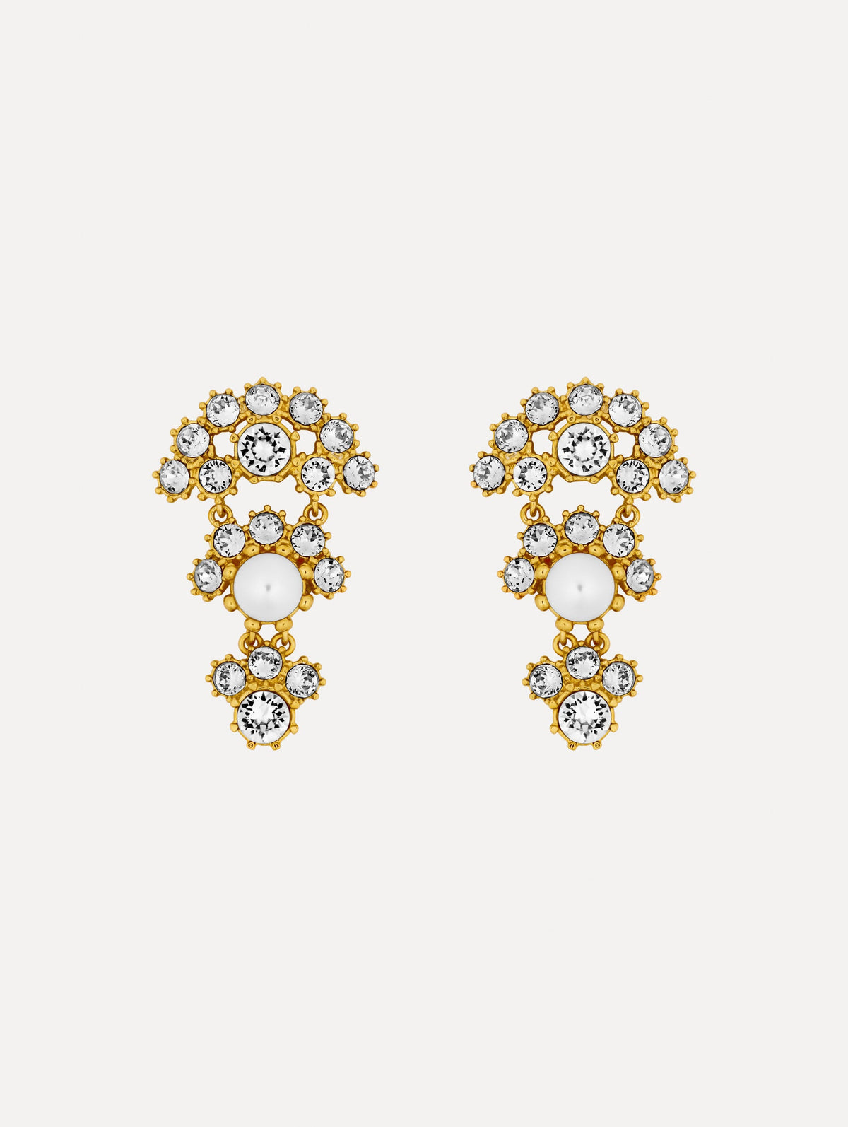 Oscar de la Renta Faceted Crystal Arch Drop Earrings