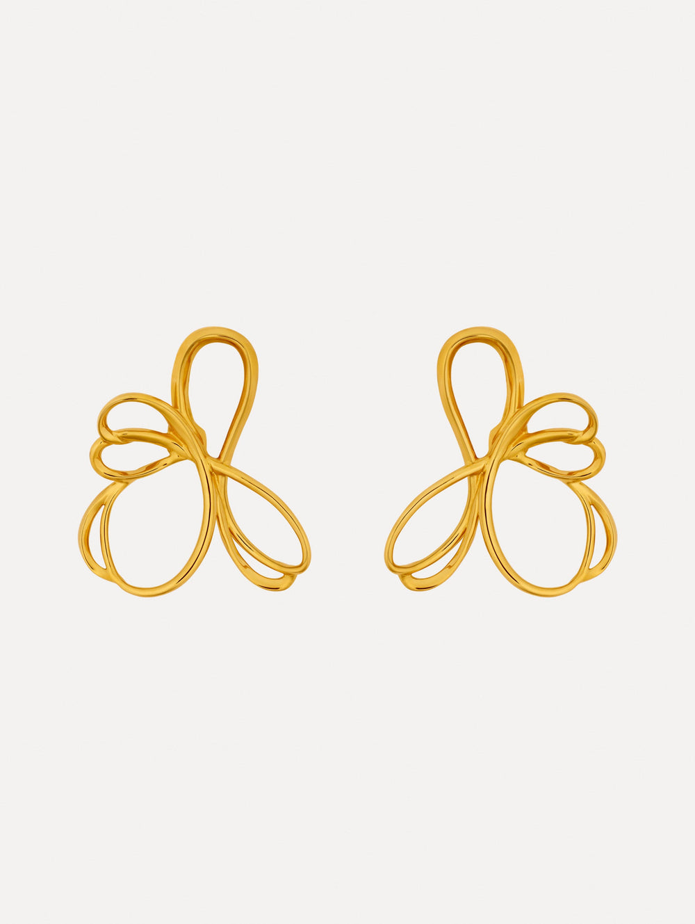 Oscar de la Renta Threaded Flower Asymmetrical Clip-On Earrings
