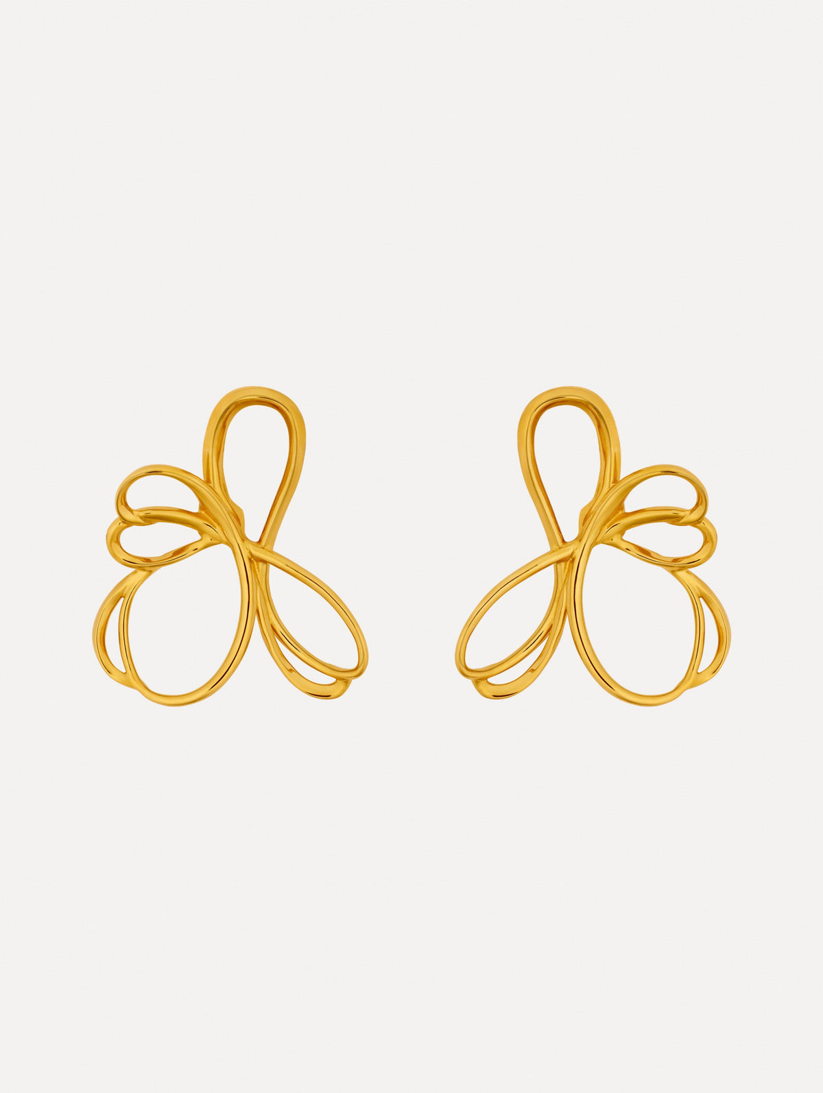 Oscar de la Renta Threaded Flower Asymmetrical Clip-On Earrings