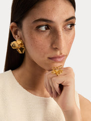 Oscar de la Renta Gold Blossom Earrings