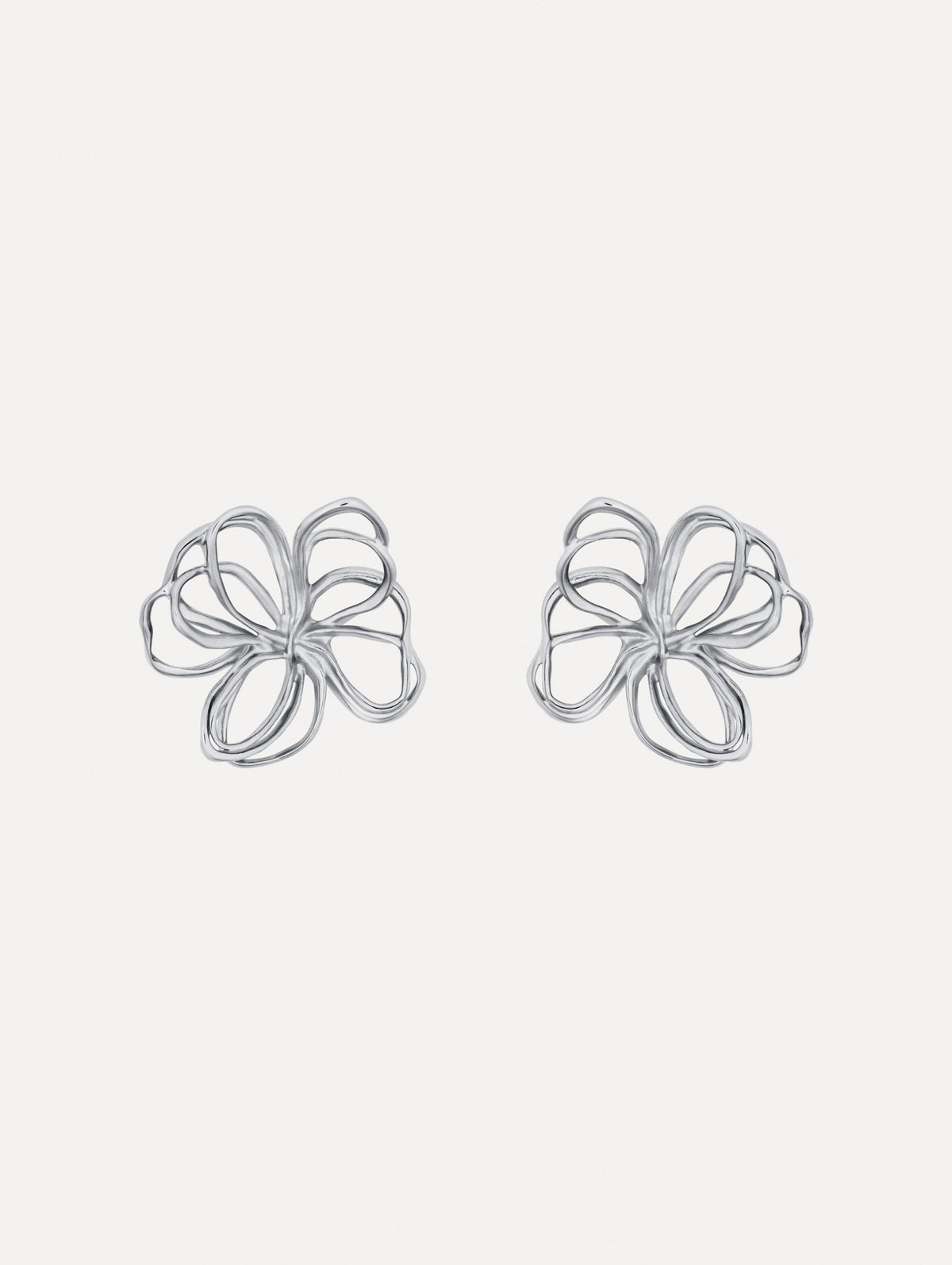 Oscar de la Renta Threaded Flower Earrings