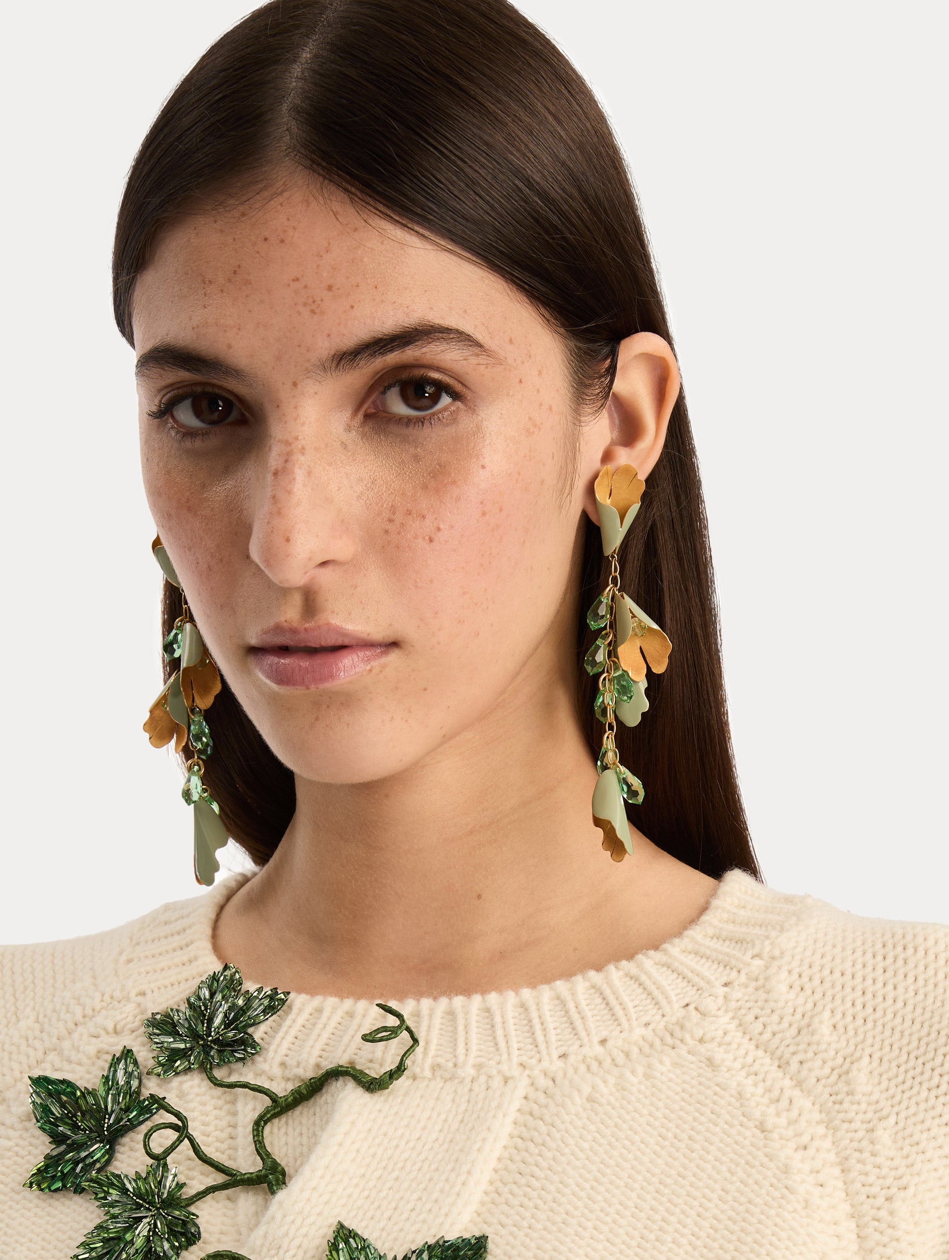 Oscar de la Renta Bellflower Drop Earrings