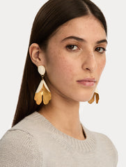 Oscar de la Renta Enamel Bellflower Clip-On Earrings