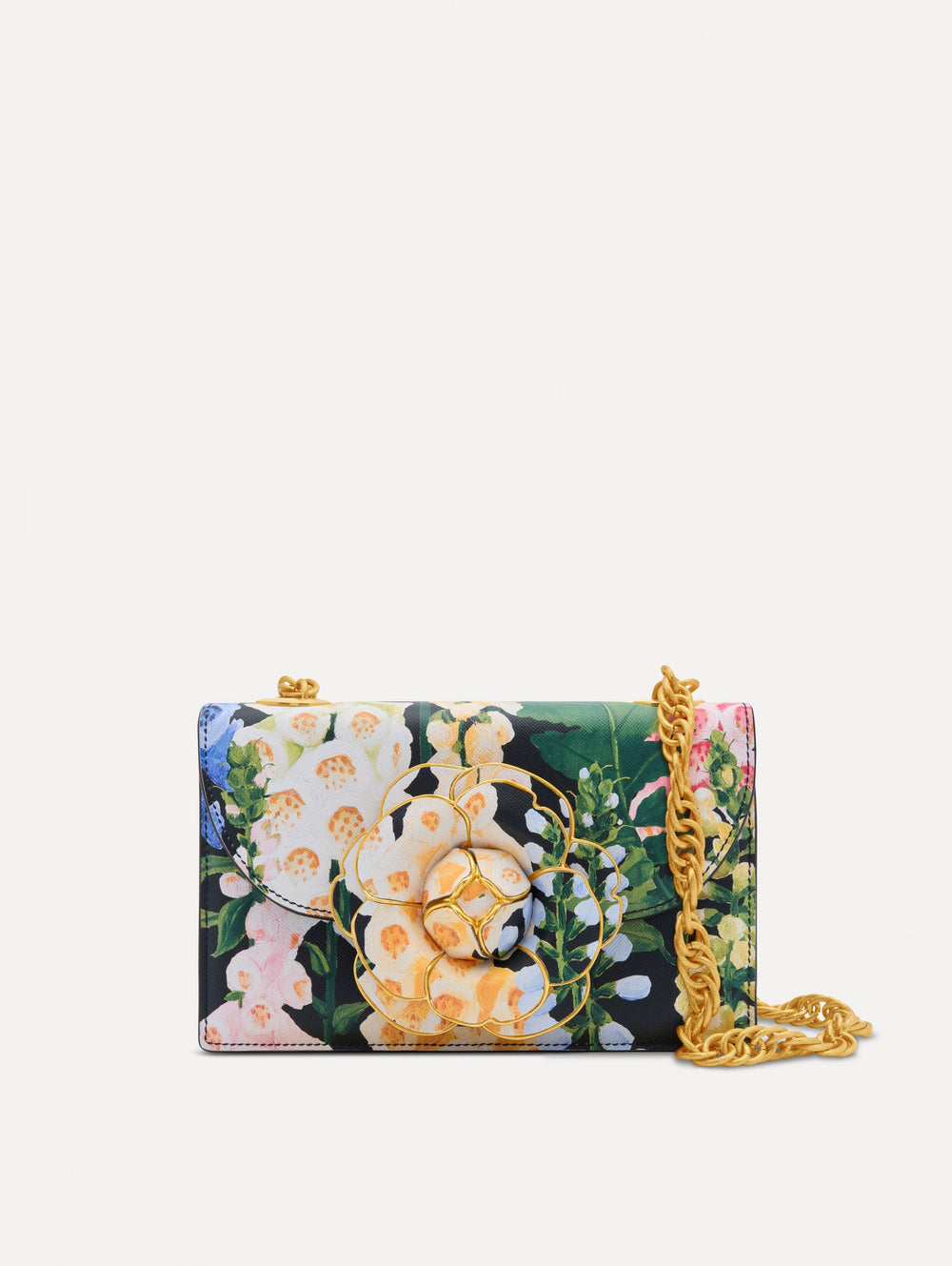 Oscar de la Renta Foxglove Printed TRO Bag