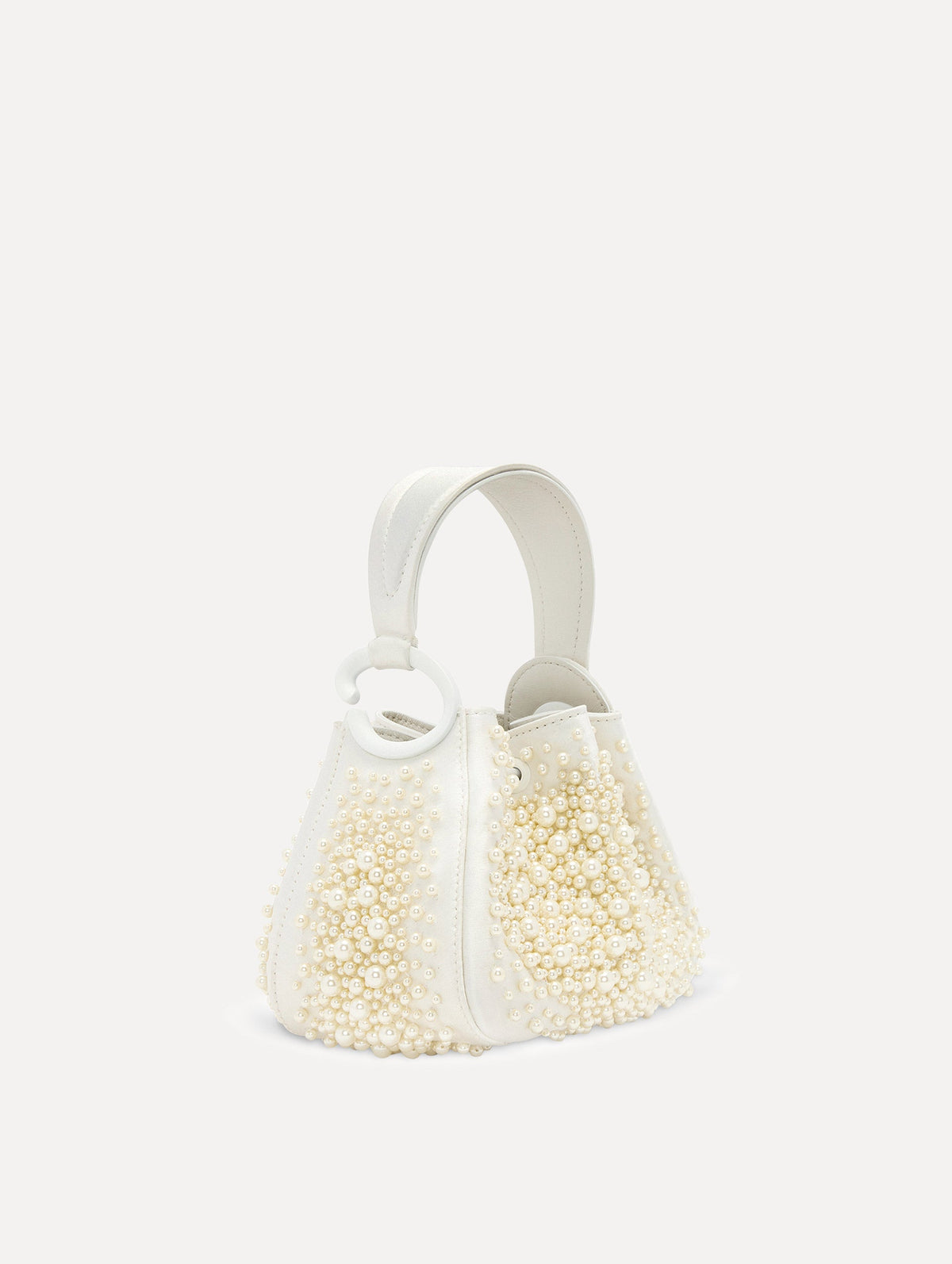 Oscar de la Renta Nano Pearl Embroidered O Handle Bag