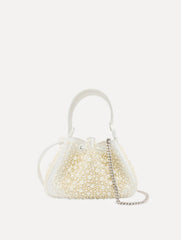 Oscar de la Renta Nano Pearl Embroidered O Handle Bag