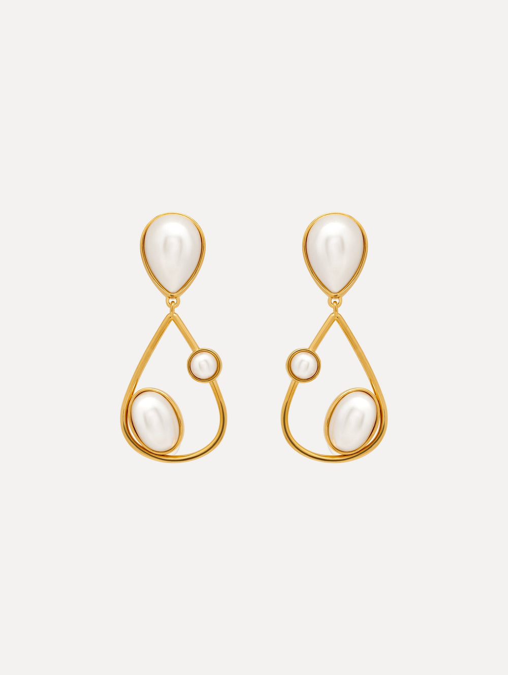 Oscar de la Renta Pearl Cabochon Drop Clip-On Earrings