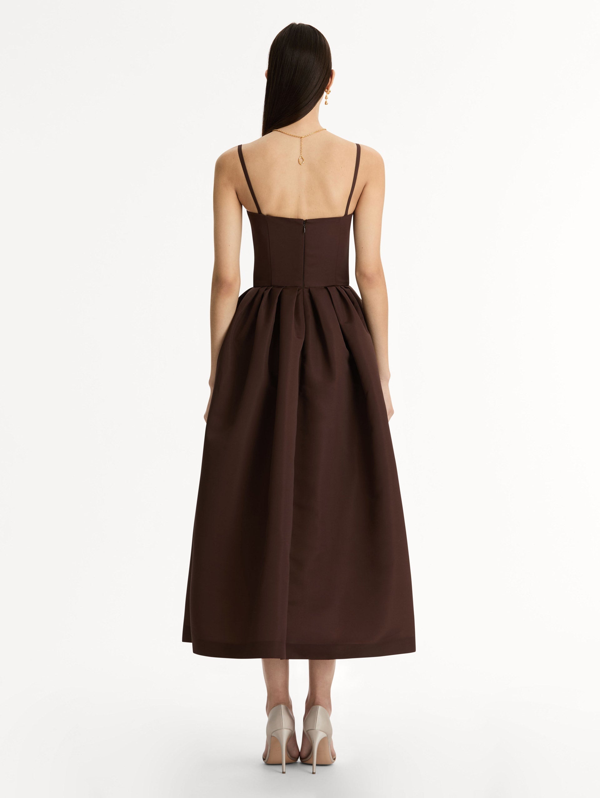 Oscar de la Renta Chiné Cyclamen Faille Cocktail Dress