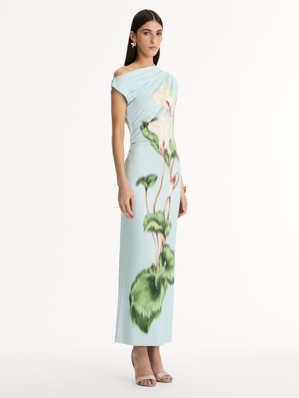 Oscar de la Renta Chiné Cyclamen Jersey Dress