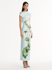 Oscar de la Renta Chiné Cyclamen Jersey Dress