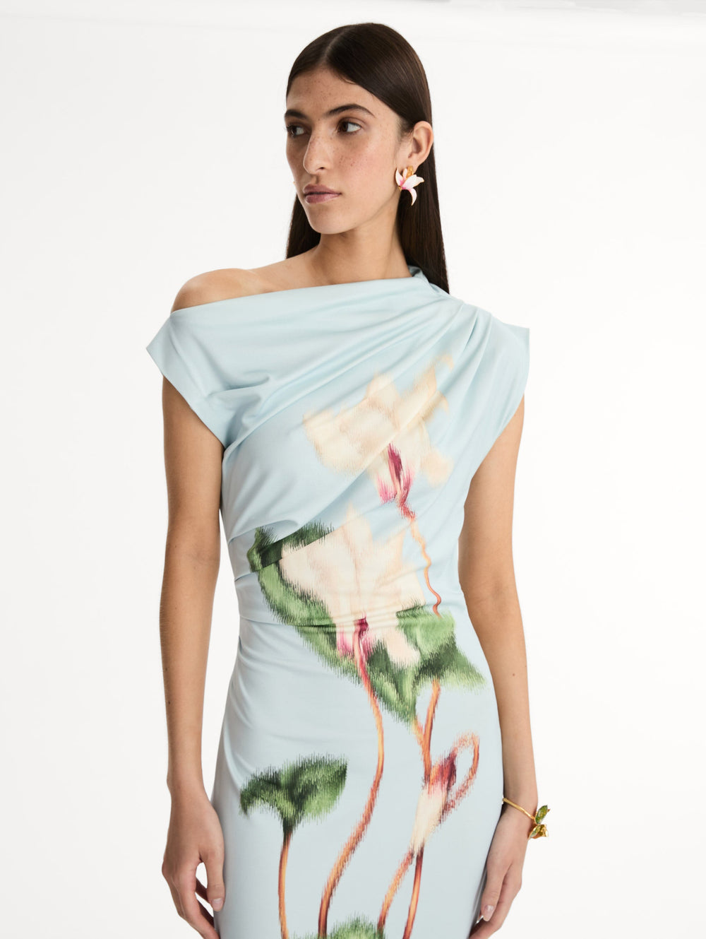 Oscar de la Renta Chiné Cyclamen Jersey Dress