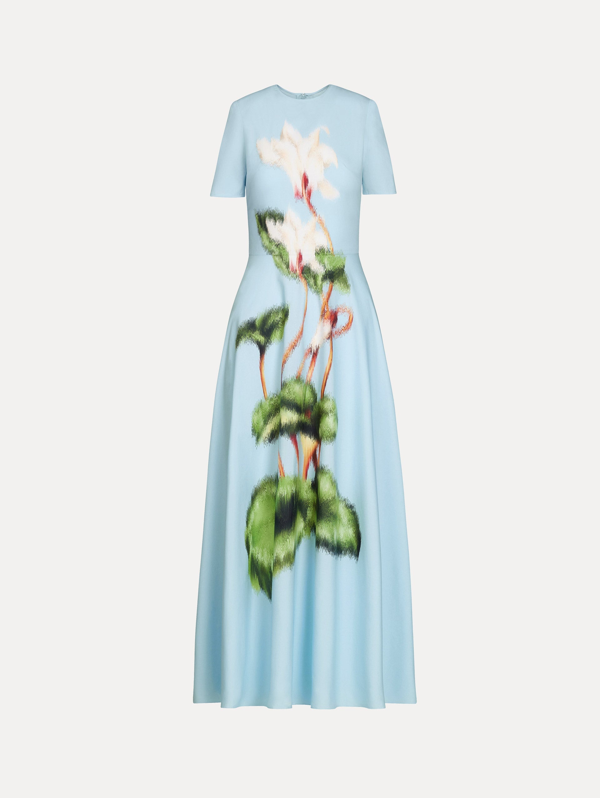 Oscar de la Renta Chiné Cyclamen Cotton Poplin Dress