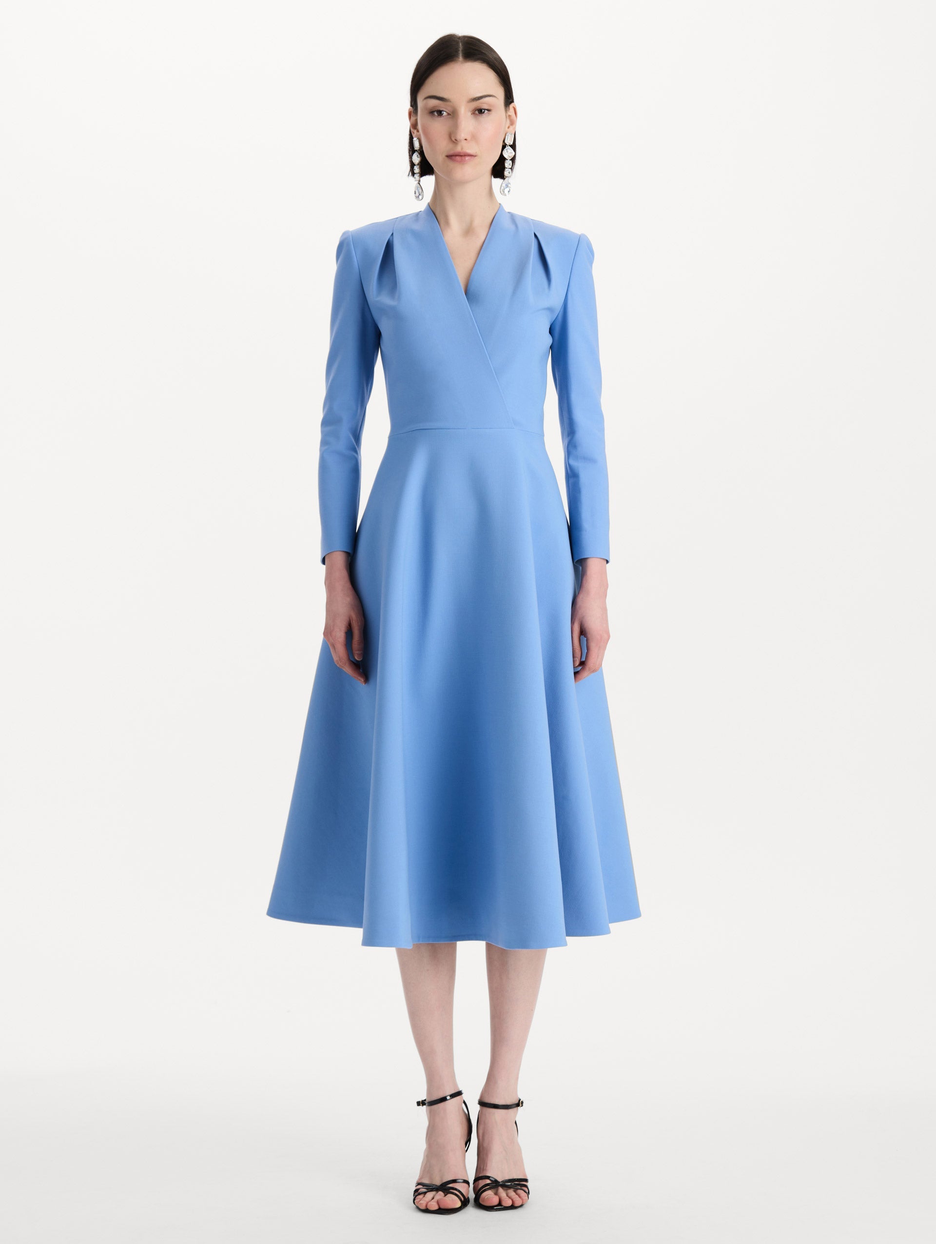Oscar de la Renta Wool-Blend Long-Sleeve Dress