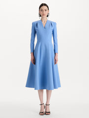 Oscar de la Renta Wool-Blend Long-Sleeve Dress