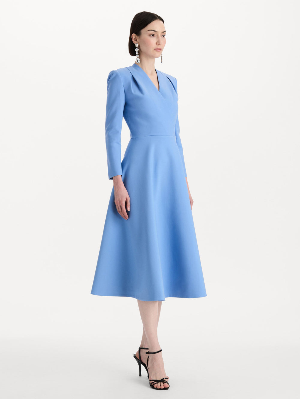 Oscar de la Renta Wool-Blend Long-Sleeve Dress