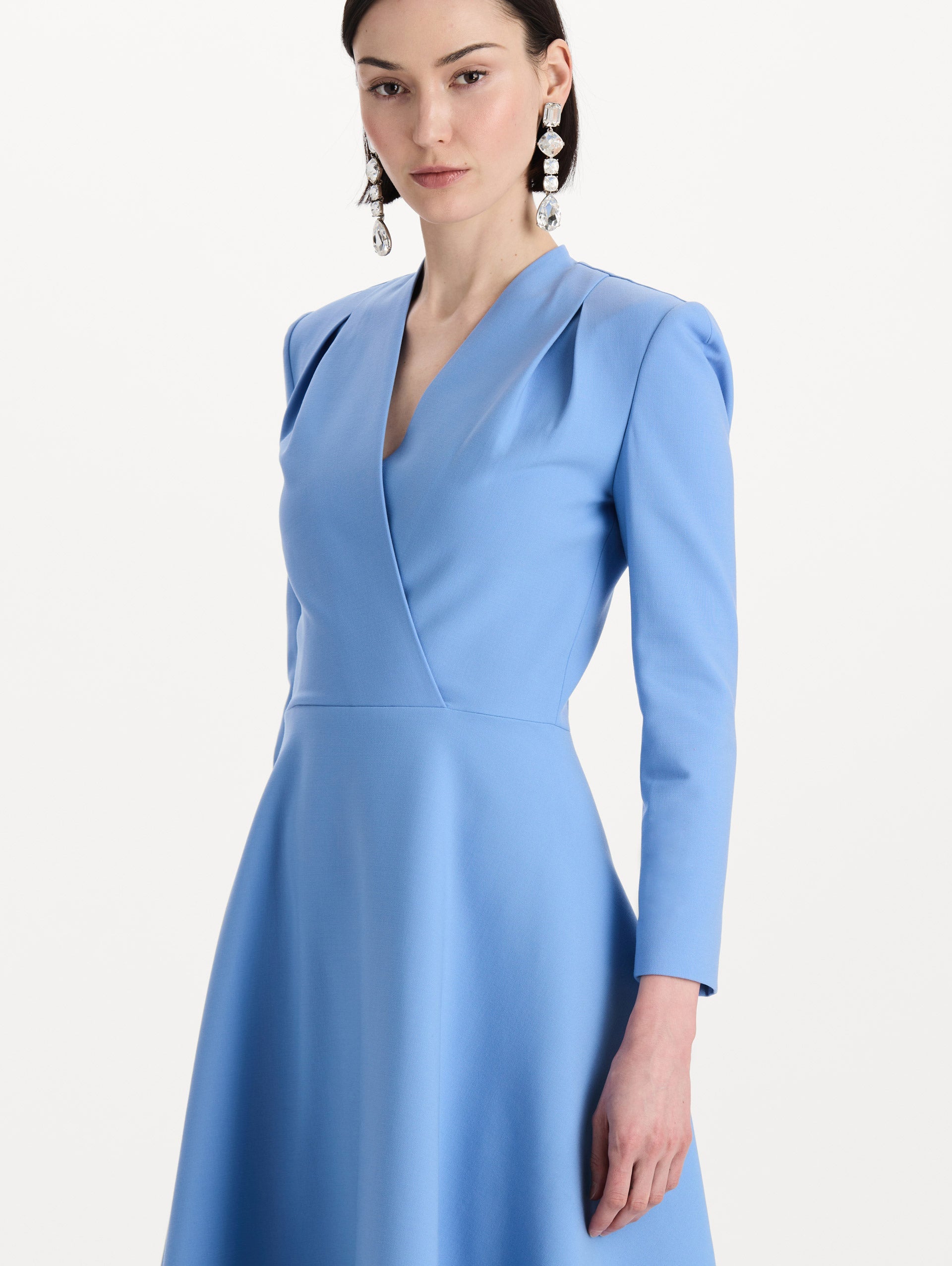 Oscar de la Renta Wool-Blend Long-Sleeve Dress