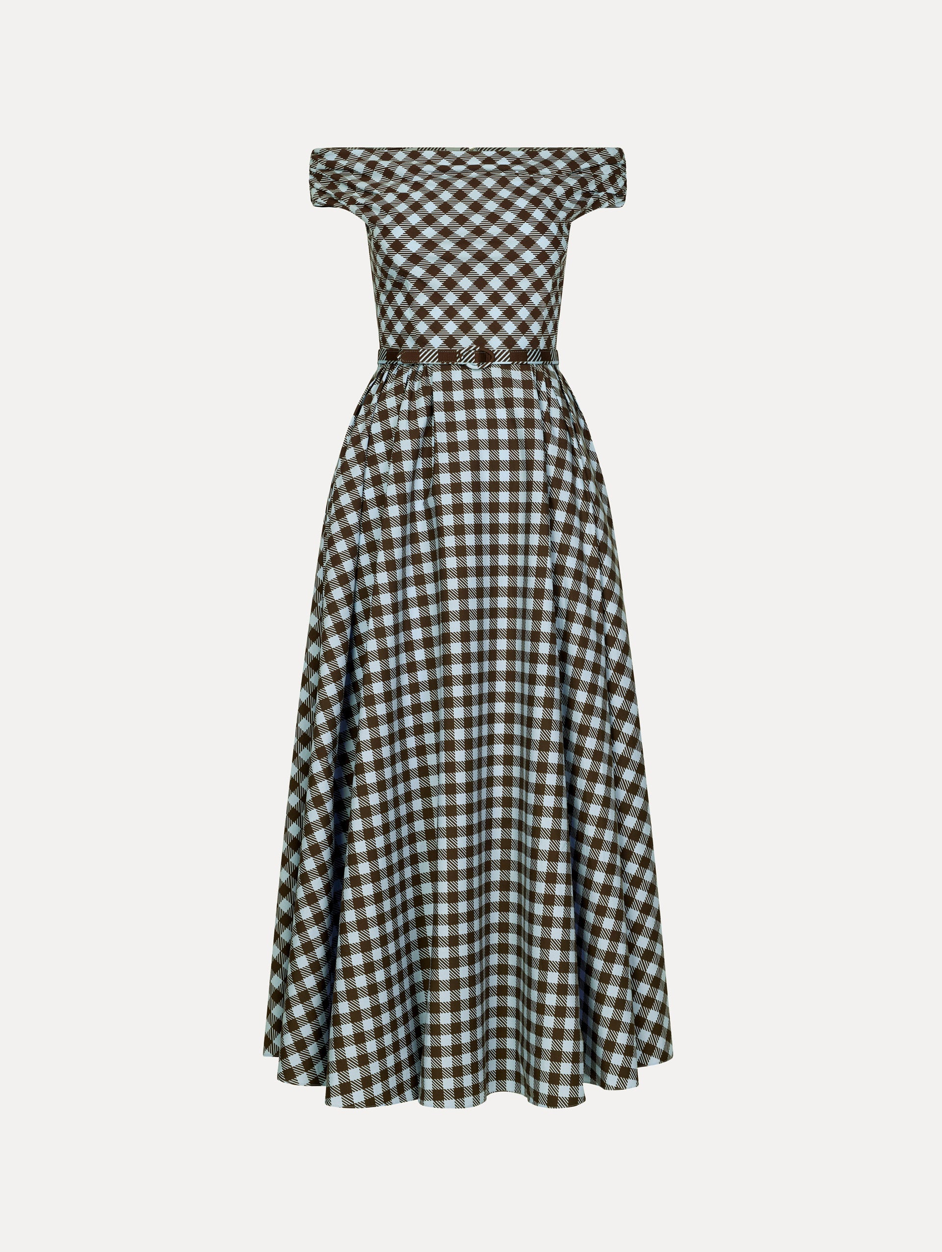 Oscar de la Renta Gingham Cotton Poplin Dress