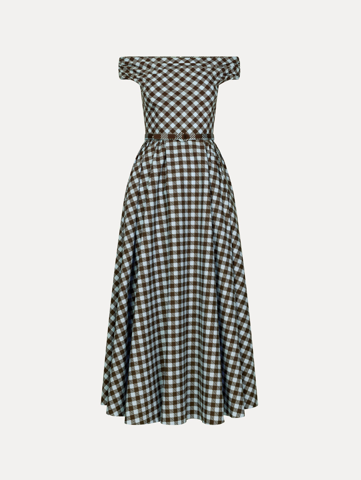 Oscar de la Renta Gingham Cotton Poplin Dress