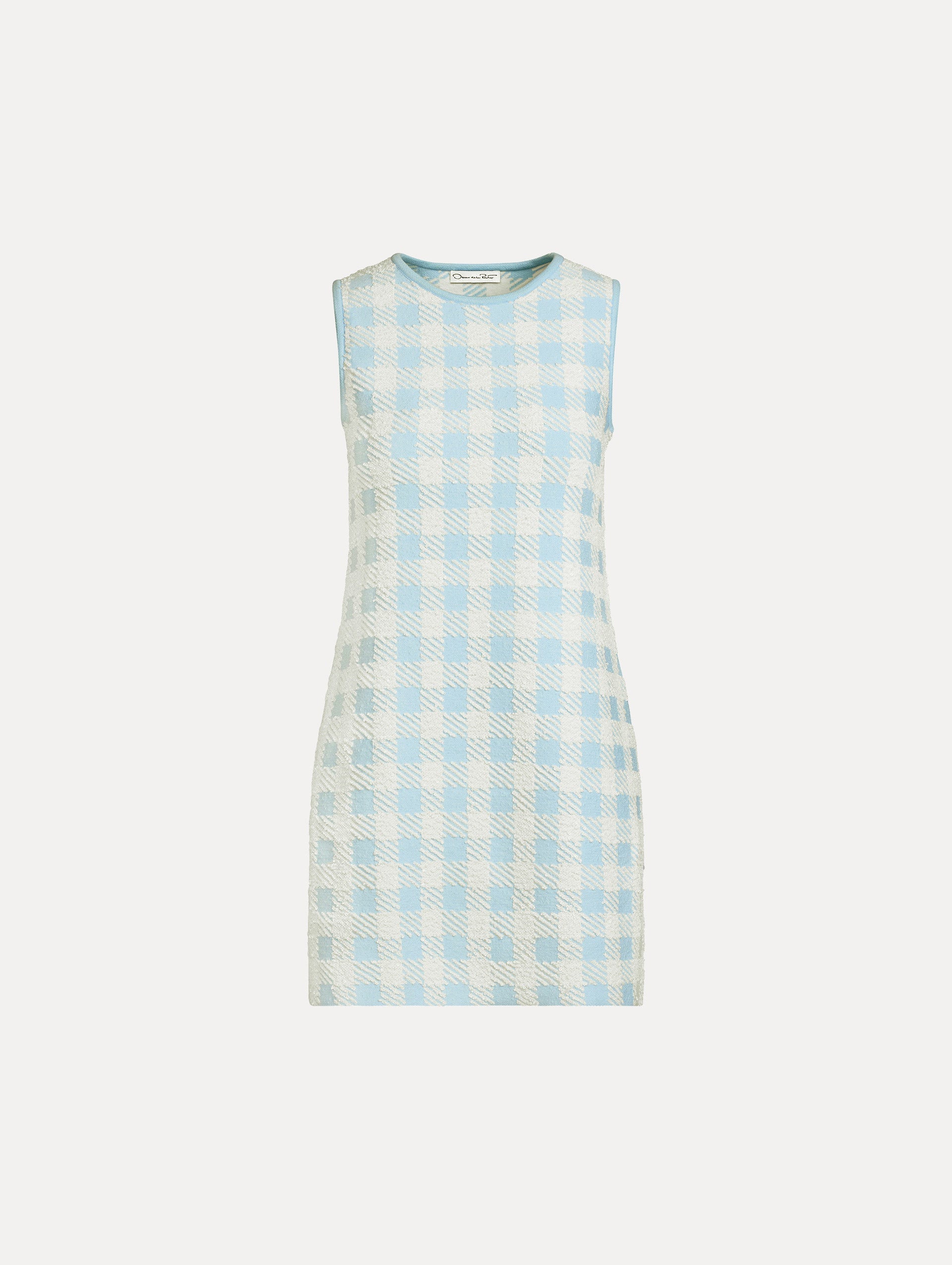 Oscar de la Renta Gingham Jacquard Shift Dress
