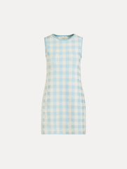 Oscar de la Renta Gingham Jacquard Shift Dress