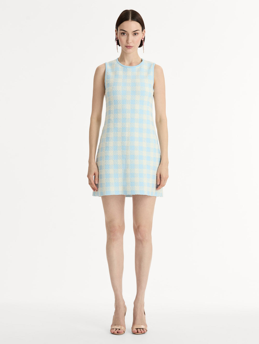 Oscar de la Renta Gingham Jacquard Shift Dress