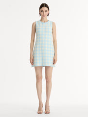 Oscar de la Renta Gingham Jacquard Shift Dress