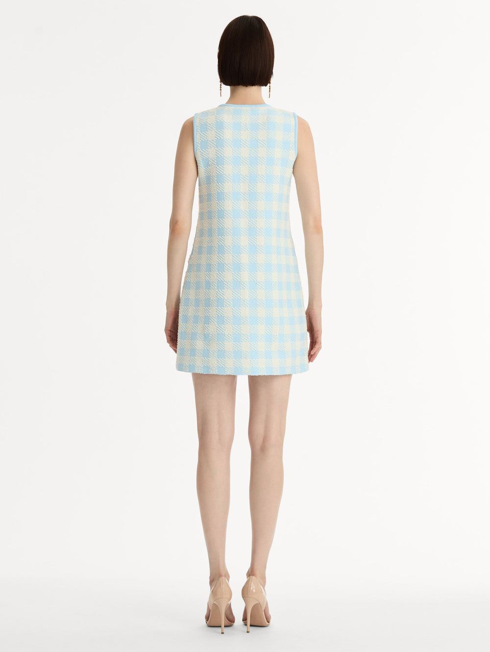 Oscar de la Renta Gingham Jacquard Shift Dress
