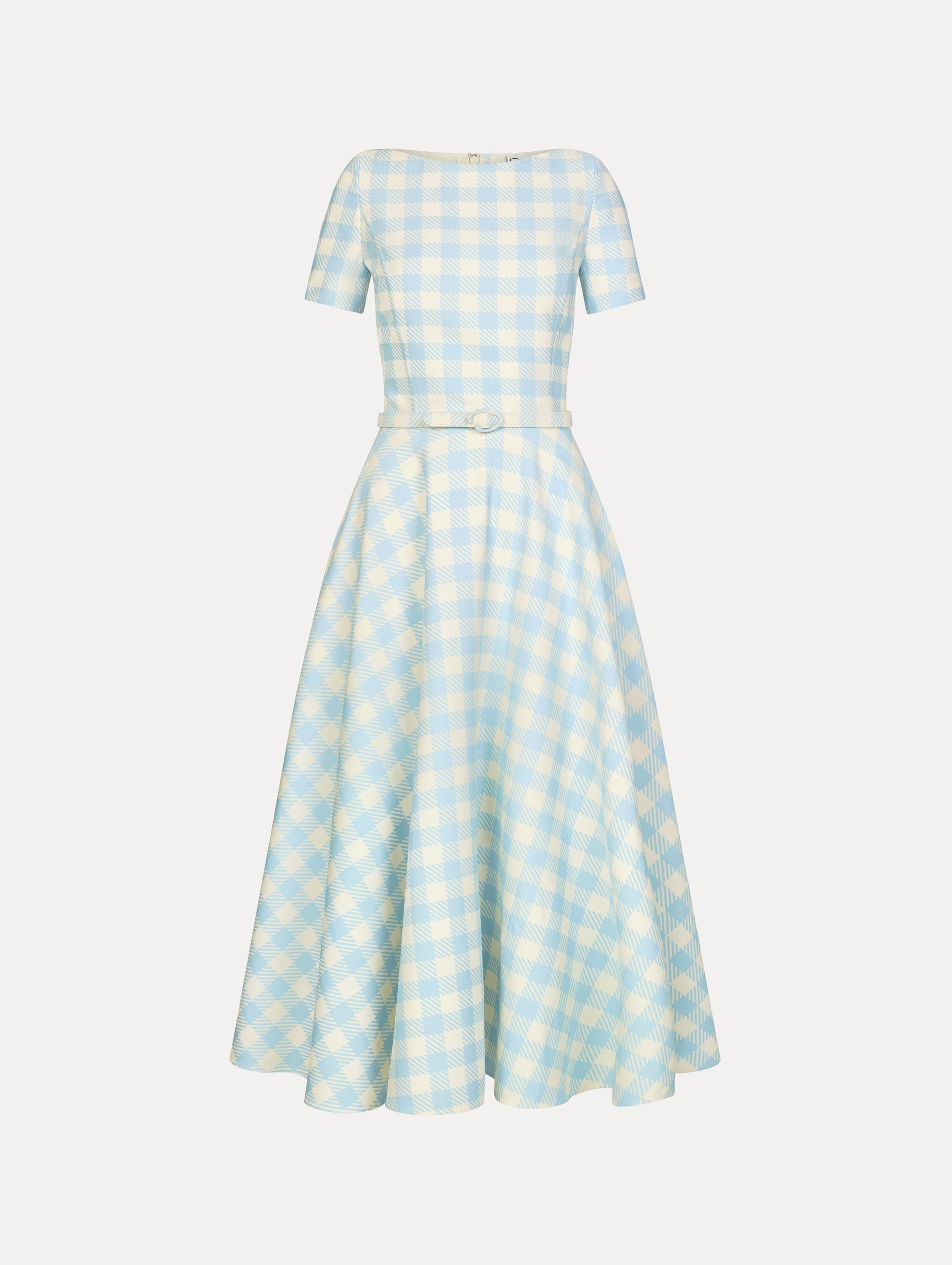 Oscar de la Renta Gingham Wool-Blend Dress