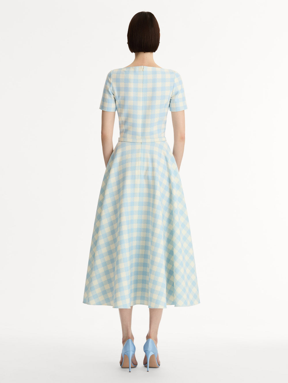 Oscar de la Renta Gingham Wool-Blend Dress