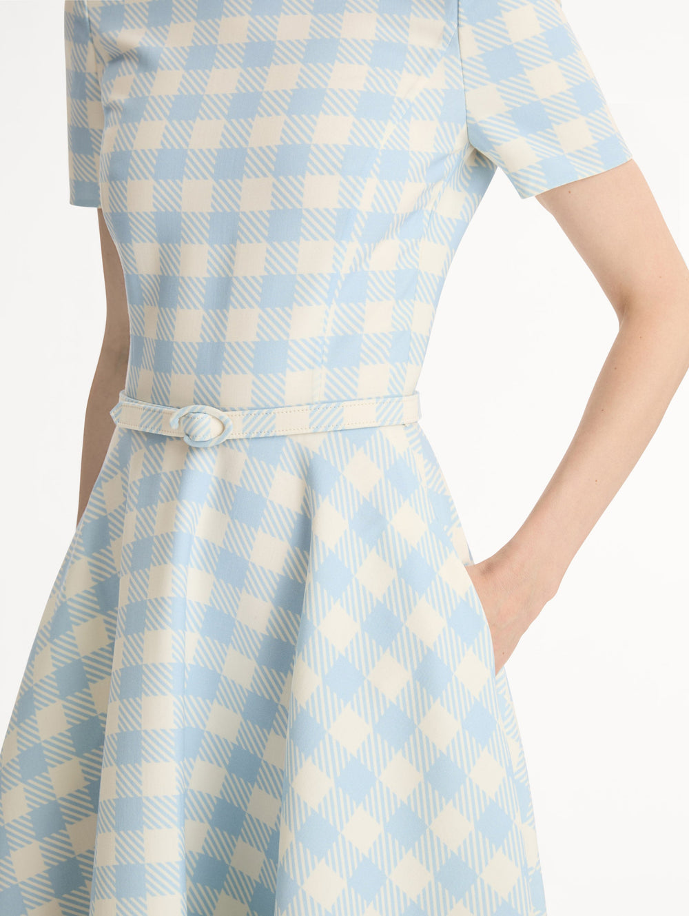 Oscar de la Renta Gingham Wool-Blend Dress