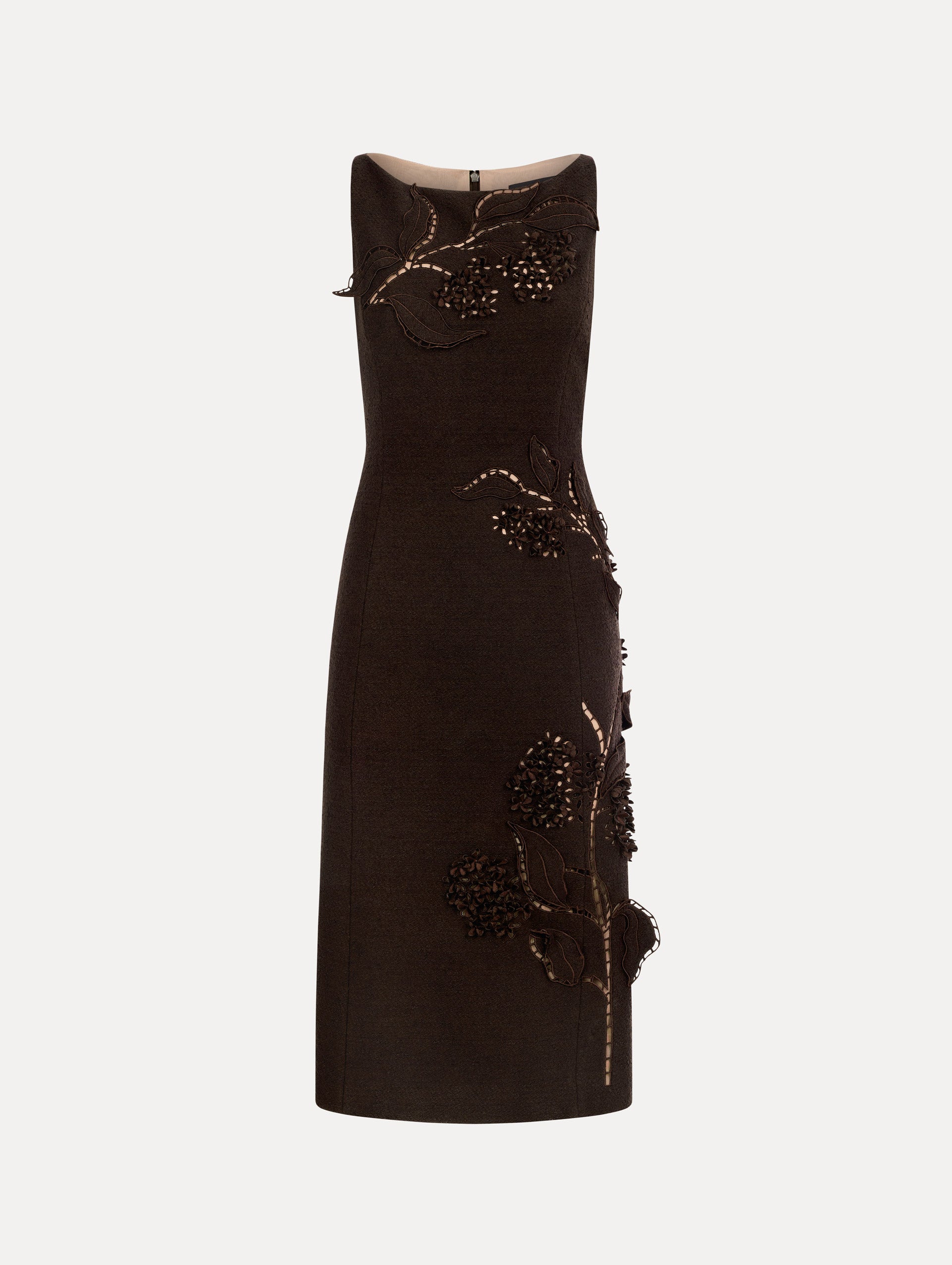 Oscar de la Renta Porcelain Flower Cutout Dress