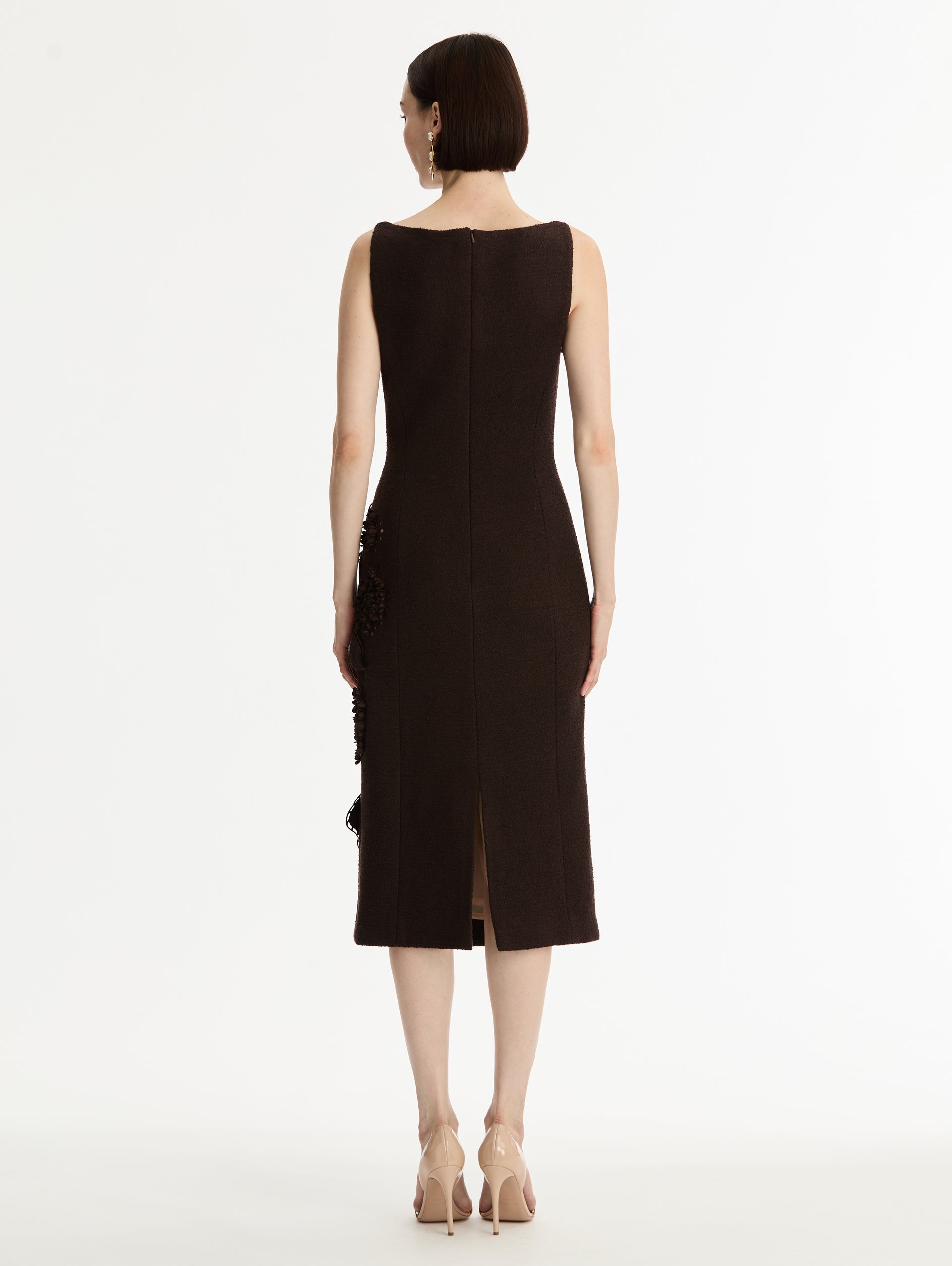 Oscar de la Renta Porcelain Flower Cutout Dress