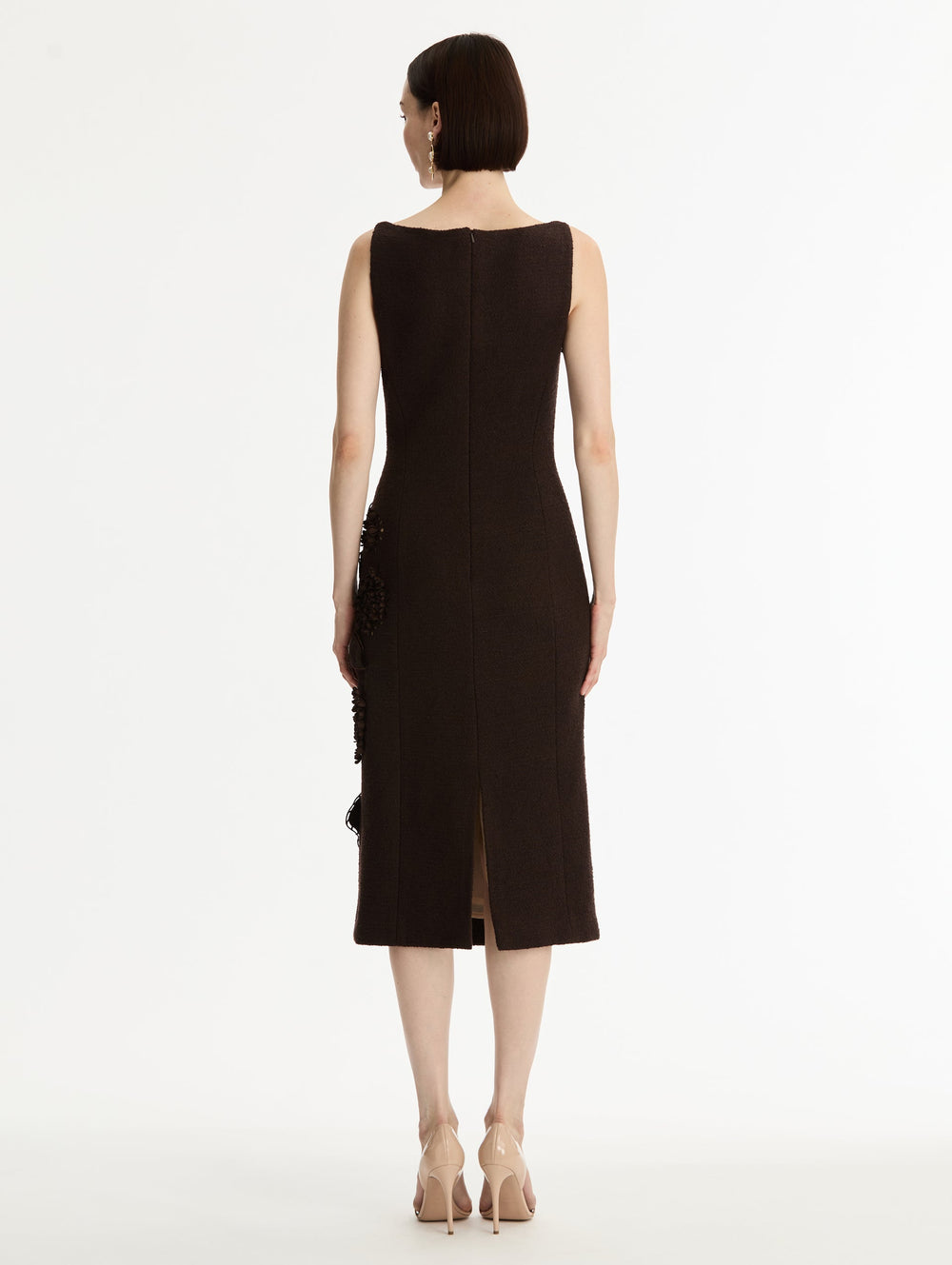 Oscar de la Renta Porcelain Flower Cutout Dress