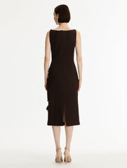 Oscar de la Renta Porcelain Flower Cutout Dress