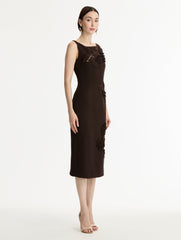 Oscar de la Renta Porcelain Flower Cutout Dress