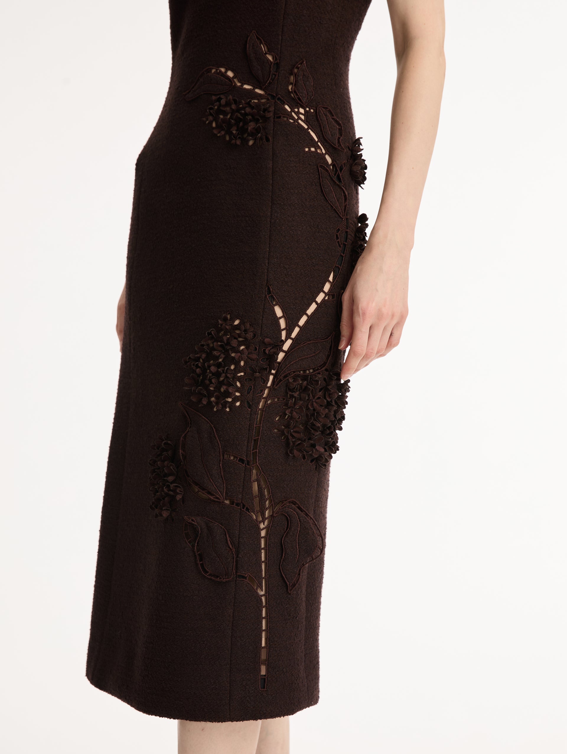 Oscar de la Renta Porcelain Flower Cutout Dress