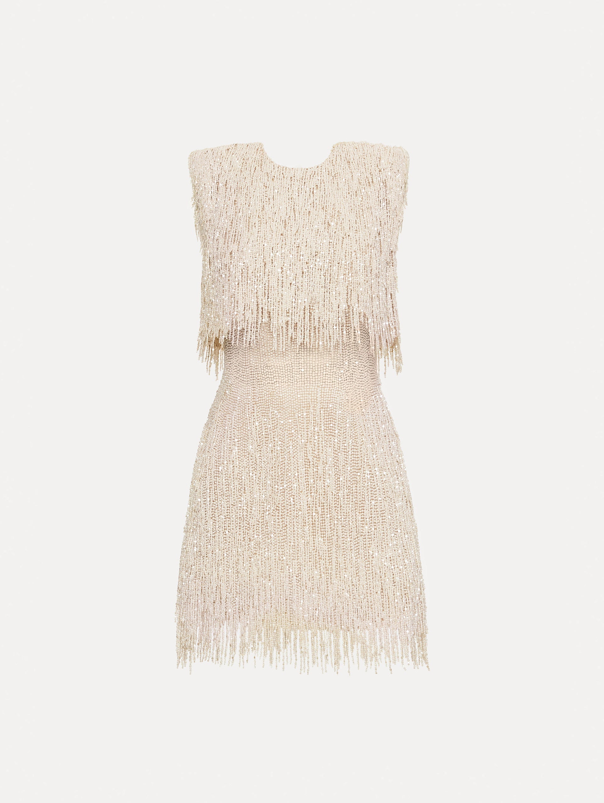 Oscar de la Renta Pearl Fringe Cocktail Dress